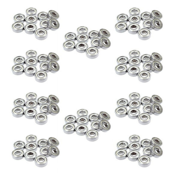 100 Pcs. Miniature Deep Groove 608 ZZ 8 x 22 x 7mm Bearing Steel