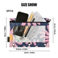 thumbnail image 3 of Pink Hand Drawn Daisy 2 Pack Pencil Pouch for 3 Ring Binder Smooth Zipper Folders with Pockets Clear Window Pencil Case, 3 of 6