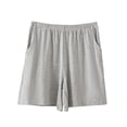 thumbnail image 3 of Gifts USSUMA Womens Elastic Waist Summer Pocket Casual Shorts Pull-On Soft Breathable Fabric Relaxed Fit with Functional Pockets Lightweight Home Lounge Travel Everyday Wear, Summer Shorts, Casual, 3 of 7