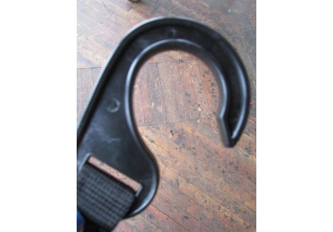 NAHANCO Heavy duty hook with nylon strap for clothes hanger management in backroom/stockroom, 5 1/4", Black - 100/CTN