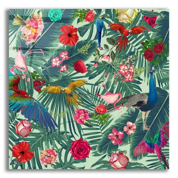 Epic Art 'Tropic Fun' by Mark Ashkenazi, Acrylic Glass Wall Art, 24"x24"