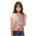 thumbnail image 1 of Jamicy Hauts de Mode pour Enfants Vêtements pour Enfants Hauts pour Enfants Été T-Shirts à Manches Courtes Blouses à Col Rond pour Dames Hauts Courts Décontractés, 1 of 4