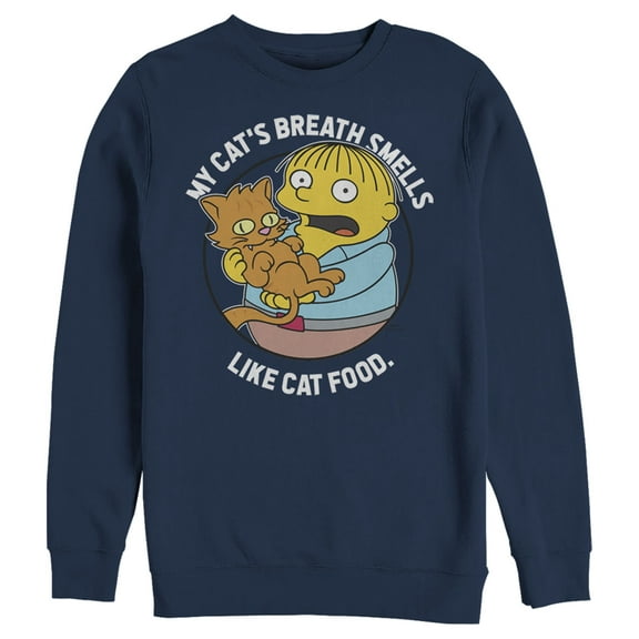 Men's The Simpsons Ralph and His Cat  Sweatshirt Navy Blue X Large