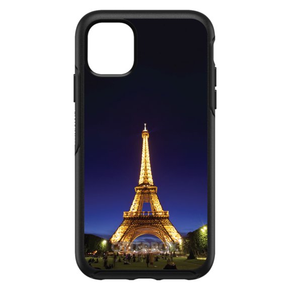 DistinctInk OtterBox Symmetry Custom Case for Apple iPhone 15 (6.1" Screen) - Show Your Love of Paris - Slim Profile Design