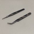 thumbnail image 3 of 2Pcs Stainless Steel Mini Tweezers Dismantling Repair Tool Curved Straight Tip, 3 of 9