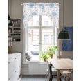 thumbnail image 4 of Pink Blue Flower Swag Valances for Windows, Small Curtains Drapes, Spring Watercolor Floral Plant Textured Kitchen Window Curtains Over Sink Window Treatment Valance for Bedroom/Bathroom 56"x36", 4 of 5