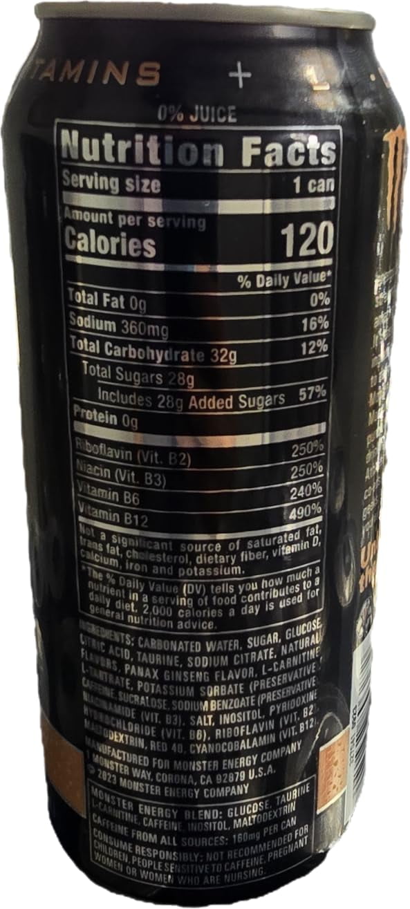Monster Reserve Peaches N' Cream Energy Drink, 16 fl oz, Pack of 24 Cans
