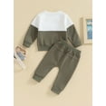 thumbnail image 5 of Toddler Baby Boy Outfits 6M 12M 18M 24M 3Y Long Sleeve Pocket Pull On Sweatshirt Solid Pants Infant Fall Winter Clothes Set, 5 of 10