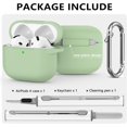 thumbnail image 3 of CHAO Funda protectora de silicona suave para AirPods de 4.ª generación con kit de limpieza, color verde pastel, 3 of 5
