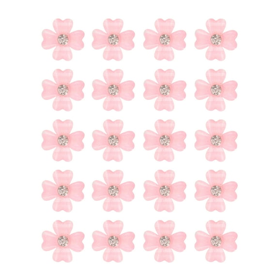 Unique Bargains 20pcs Small Flower Hair Clips Mini Flower Hair Clips for Girls Rhinestone Mini Flower Hairpin Light Pink