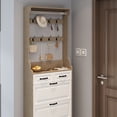 thumbnail image 2 of Sumdeal Modern Shoe Cabinet with Storage Drawers,OAK, 2 of 10