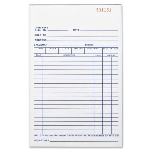 Landscaping Work Order/Invoice Forms - 3-Part Carbonless, 8.5x11\", Personalized (250 Forms)