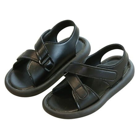 

WuLIQna Kids’ 2 Strap Open Toe Sandals Cute Glittery Sandals Shoes for Toddlers and Girls Boy Fashion Comfortable Beach Sandals With Soft Soles In Summer