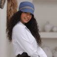 thumbnail image 1 of Alessia (Gris y Plateado) Sombrero de Moda de Lujo Reversible para Mujer / Suave Regalo de Sombrero de Playa, Protección UPF 50+ Sun con Borde / Disponible en 2 Colores / Talla Nica, 1 of 6