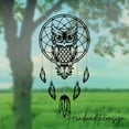 thumbnail image 3 of Handmadetneonsign Custom Metal Owl Dream Catcher Wind Chime, Personalized Metal Owl Garden Decor, 3 of 5