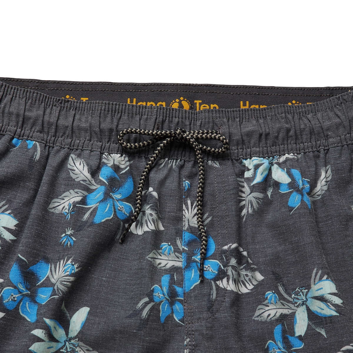 Hang Ten Men's Quick-Dry Stretch Pockets  Swim Shorts (Grey, XX-Large)