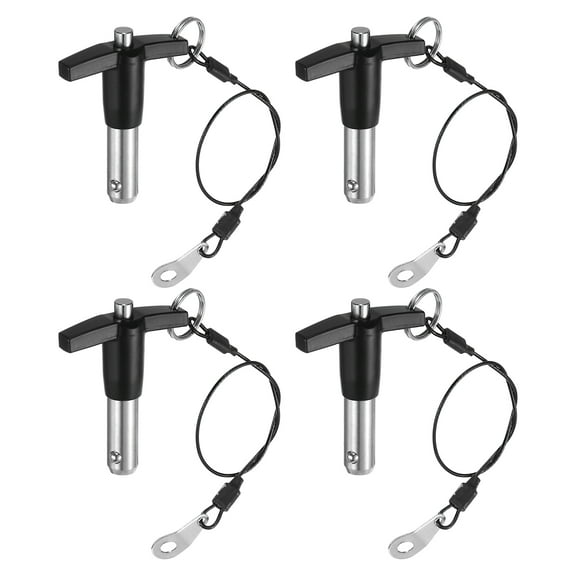 Uxcell 4Pack T Handle Lock Pins, 12mm x 20mm Usage Length Stainless Steel Push-Button Quick Release Pin