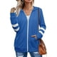 thumbnail image 2 of Sudaderas con capucha y bolsillo de manga larga con cremallera para mujer, tallas S a 2XL, 2 of 7
