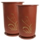 thumbnail image 5 of Macetas de resina para plantas, macetas para orquídeas, vivero, maceta con platillo, 2 uds., 5 of 6