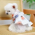 thumbnail image 3 of CBFFDC Robe pour Chat Costume pour Animal de Compagnie Col à Revers Texture Douce Imprimé Floral Tenue de Princesse pour Chien, 3 of 7