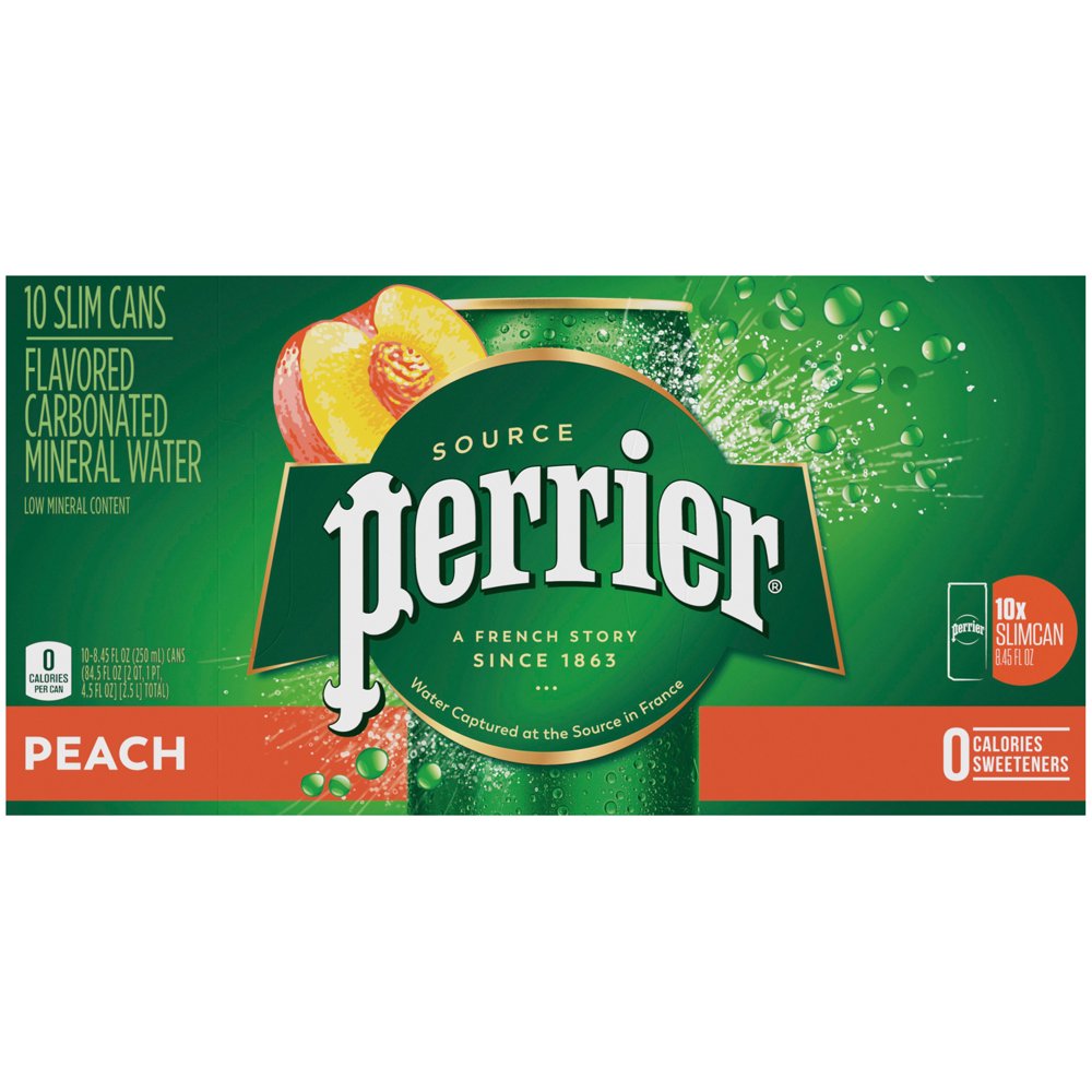 PERRIER Peach Flavored Carbonated Mineral Water