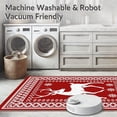 thumbnail image 5 of ODIKA 2'x3' Machine Washable Non-Slip Area Rug, Jolly Reindeer with Nordic Snowflake Border Christmas Motif High Traffic Rug, Red, 627875, 5 of 5