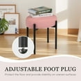 thumbnail image 2 of PROHIKER Vanity Stool Chair Faux Teddy Dog Fur, Soft Ottoman Footrest Stool for Vanity, Makeup Chair Side Table with Metal Legs, Modern Ottoman Footstool for Bedroom, Living Room, Pink, 2 of 8