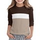 thumbnail image 4 of Blusas y camisas de manga corta con cuello redondo para verano y primavera, moda para niños pequeños, blusa lisa con cuello redondo y manga 3/4 para mujer, blusa de poliéster para niños, 4 of 5