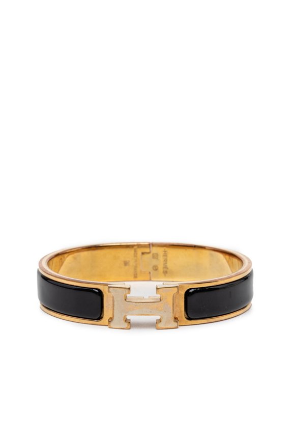 Pre-Owned Hermes Click H PM Bangle Bracelet, Gold Enamel Plated (GP), Women's.