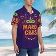 thumbnail image 3 of Fotbe Mardi Gras2 Camisa Hawaiana para Hombre Unisex – Camisa Casual de Verano con Botones de Manga Corta de Algodón y Lino,Small, 3 of 7