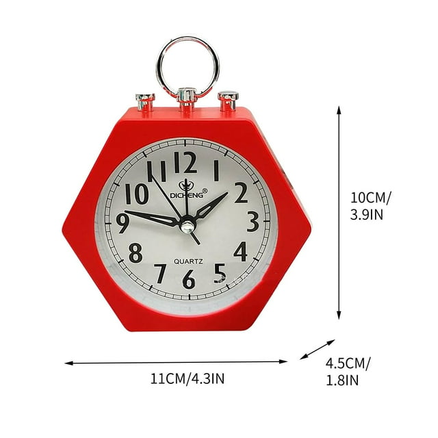 SDNall Silent Alarm Bedside Clock for Children and Students, Battery Operated, Compact Travel Design with No Ticking Sound for Undisturbed Sleep