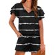 thumbnail image 1 of ICHUANYI Liquidación Pantalones cortos de moda para mujer Traje casual de dos piezas con manga con volantes estampado ICHUANYI WER202308246161, 1 of 5