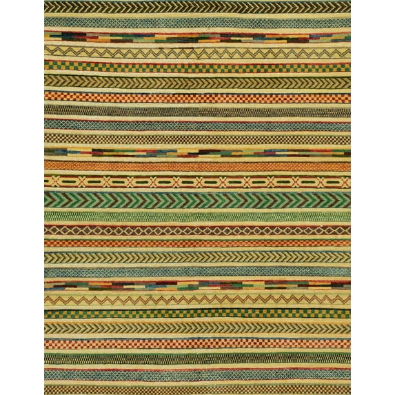 Ahgly Company Machine Washable Indoor Rectangle Abstract Gold Area Rugs, 7' x 9'