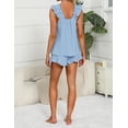 thumbnail image 2 of Womens Pajamas Set 2 Piece Ruffle  Soft Tank Top and Shorts Sleepwear Set Bridal Pajama for Women Set, 2 of 8