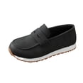 thumbnail image 2 of HTHLVMD Woman's Loafer Casual Sneakers, Woman's Chunky-Soled Low-Top Penny Loafers Slip-On Slip-Resistant Lightweight Wedge Walking Shoes for Casual, Business, and Work, Black 5.5, 2 of 6