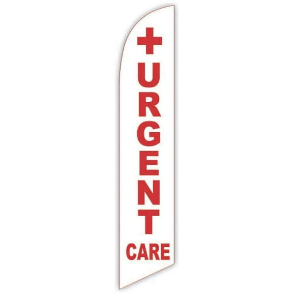 Cobb Promo Urgent Care White Advertising Feather Flag 12ft - Replacement Flag Only Without Poleset