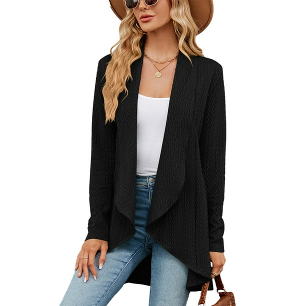 Urban CoCo Women's Long Sleeve Open Front Lightweight Cardigan Sweaters  with Pockets : : Clothing, Shoes & Accessories