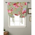 thumbnail image 2 of Pink Purple Spring Floral Tie Up Curtains for Kitchen Bathroom Bedroom Windows 63 Inch Length, Sage Green Vintage Summer Botanical Balloon Drape Curtains Shade Rod Pocket Curtain Panel, 46"x63", 2 of 7