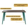 thumbnail image 6 of Orison 24x48 Mid Century Modern Metal Desk - Teal / Trail Walnut, 6 of 11