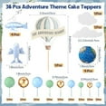 thumbnail image 2 of 36 Pcs Blue Airplane Baby Shower Travel Cake Topper The Adventure Begin Cupcake Toppers Hot Air Balloon Cloud Miniature Globes Cake Decorations for Birthday Baby Shower Party Supplies, 2 of 5