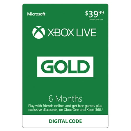 Microsoft Xbox Live 6 Month Gold Membership (Email (Xbox Live 12 Month Best Price)