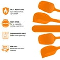 thumbnail image 2 of OVENTE Silicone Cooking Utensils Set - Food Grade Rubber Spatulas Heat Resistant w/ Stainless Steel Core & Seamless Design - 5pcs Orange SP12305O, 2 of 8