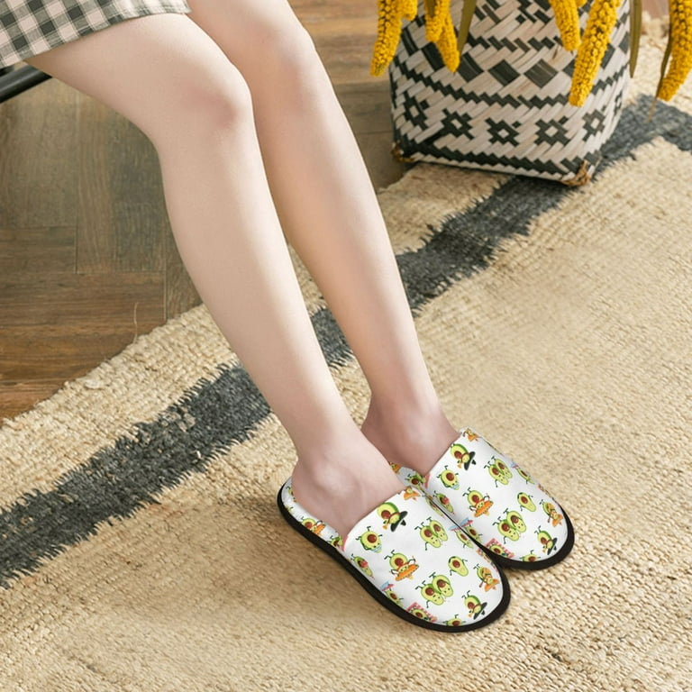 Bingfone Kawaii Mexican Avocado House Slippers for Women Men with Soft Rubber Sole Slip On for Indoor Outdoor Large Walmart