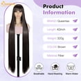 thumbnail image 2 of QUEENTAS 42 Inch Brown Wig with Bangs Long Brown Wigs for Women Synthetic Straight Hair Party Daily Wear to Easy Apply, 2 of 9