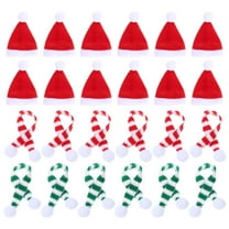 OUNONA 24Pcs Christmas Wine Bottle Decorations with Holiday Hats and Scarves Festive Theme