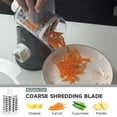 thumbnail image 3 of Premium Rotary Cheese Grater, Manual Cheese Shredder with 3 Interchangeable Blades and Powerful Suction Base, Dishwasher Safe, Black, 3 of 6
