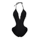 thumbnail image 4 of ICHUANYI Clearance Women Lace Up Printed Padded Push-up One Piece Bikini Swimwear Swimsuit(Black, S) Ichuanyi Ichuanyi, 4 of 9