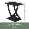 thumbnail image 2 of Pemberly Row Criss-Cross Chairside End Table in Black Wood Finish, 2 of 8