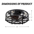 thumbnail image 6 of XYJBHB 20" Farmhouse Caged Ceiling Fan with Light, Bladeless Flush Mount, 6 Speeds, Reversible Motor, Remote Control, E26 Bulb Base, for Living Room Bedroom, 6 of 7