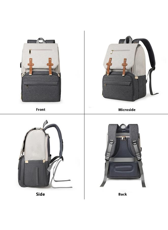 Diaper Backpack Set With USB Charging，Small Diaper Bag Backpack, Diaper Bags for Baby with USB Charging Port,Changing mat,Stroller Hooks